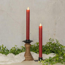 9.5" Moving Flame Red Taper Candles - Set of 2