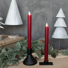 9.5" Moving Flame Red Taper Candles - Set of 2