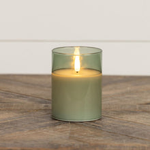 4" Green Glass 3D Flameless Candle Decor