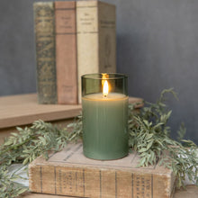 5" Green Glass 3D Flameless Candle Decor