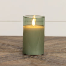 5" Green Glass 3D Flameless Candle Decor