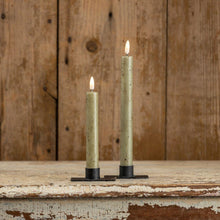 7.25" 3D Flame Green Taper Candles - Set of 2
