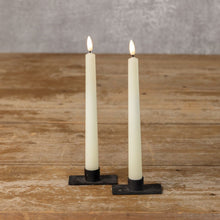 9.5" Cream 3D Flameless Taper Candle -  Set of 2