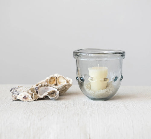 Glass Votive Holder with Dots
