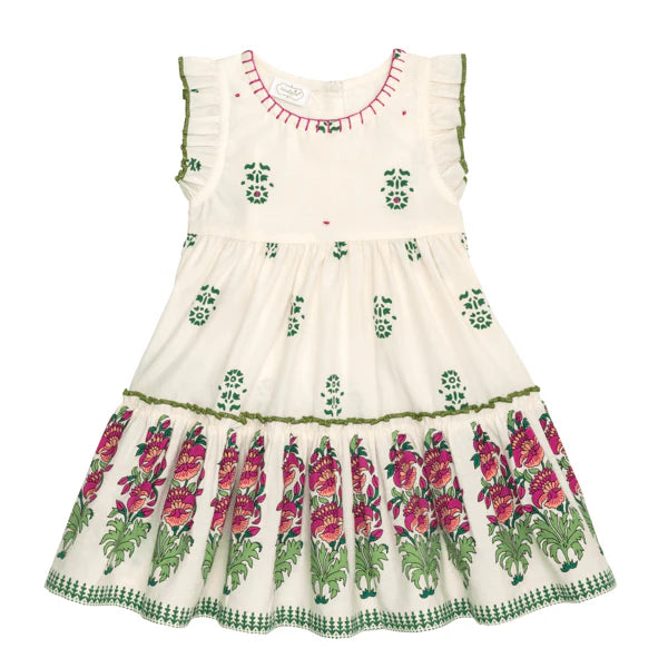 2T Ivory Block Print Dress Cozy Cottage 2T Ivory Block Print Dress Cozy Cottage