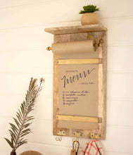 Wooden Note Roll with Coat Hooks