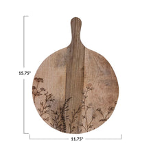 Etched Mango Wood Cheese Cutting Board