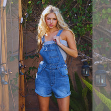 Front Bib Pocket Rolled Hemlines Denim Overalls