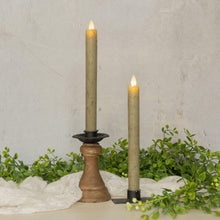 9.5" Green Flameless Taper Candle - Set of 2