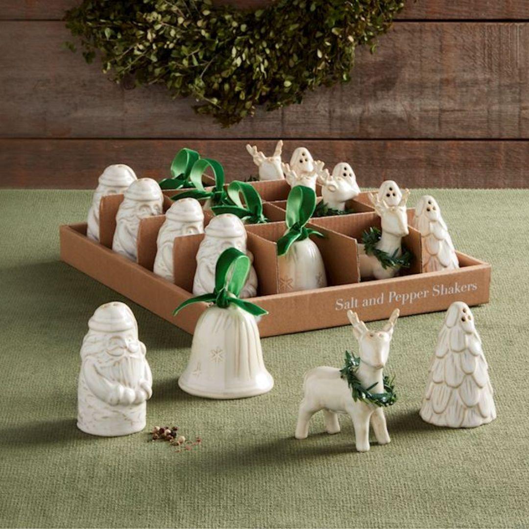 The Bridge Collection Frosted Sugar Cookie Salt & Pepper Shakers - Christmas Tree & Snowflake Ceramic Set - View #9
