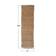 Woven Raffia Table Runner with Fringe