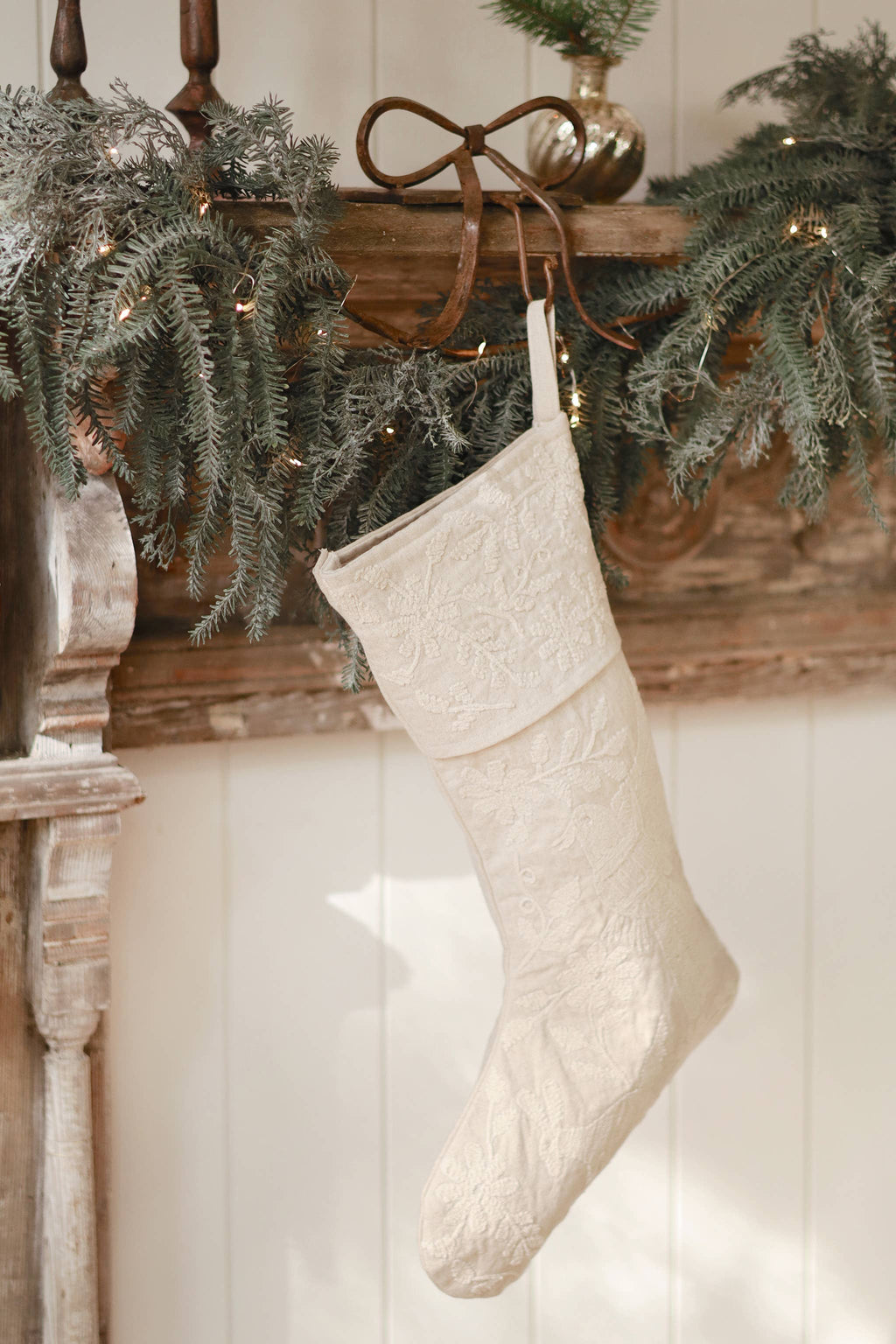 Forestvale Embroidered Stocking White