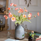 Silk Common Poppy Stem 22"