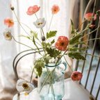Silk Common Poppy Stem 22"