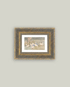 Geese Pond Framed Antique Art
