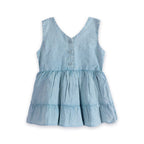 River Soft Hand-Dyed Denim Baby Dress + Bloomer