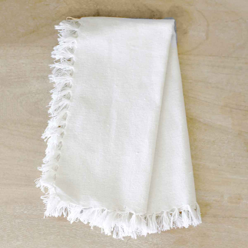 Fringe Napkin Soft White