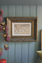 Geese Pond Framed Antique Art
