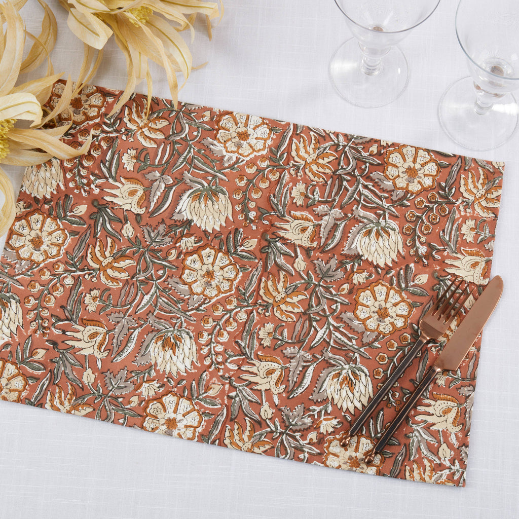 Autumn Botanical Cotton Placemats