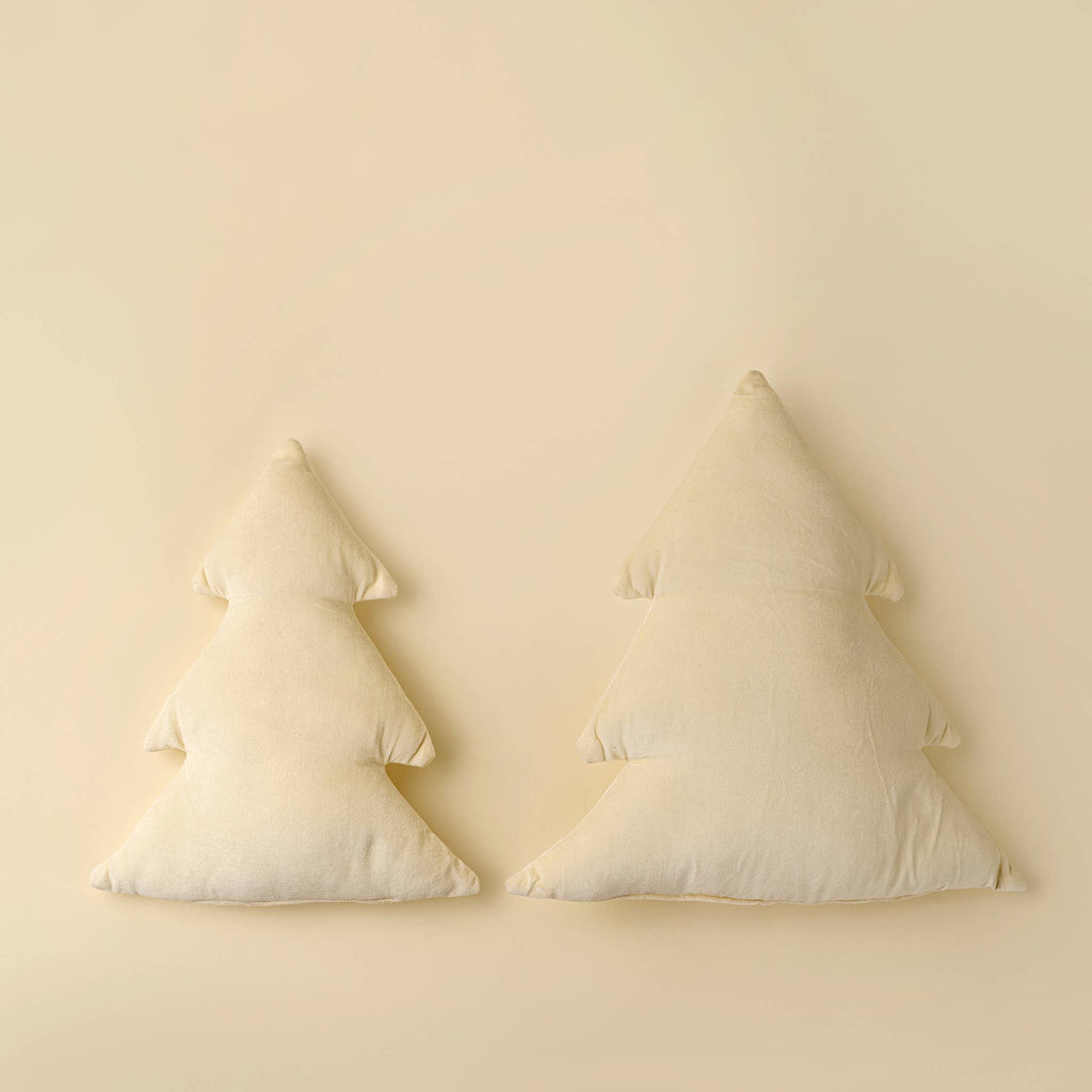 Velvet Tree Pillow Ivory