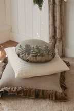 Alpine Trees Round Pillow