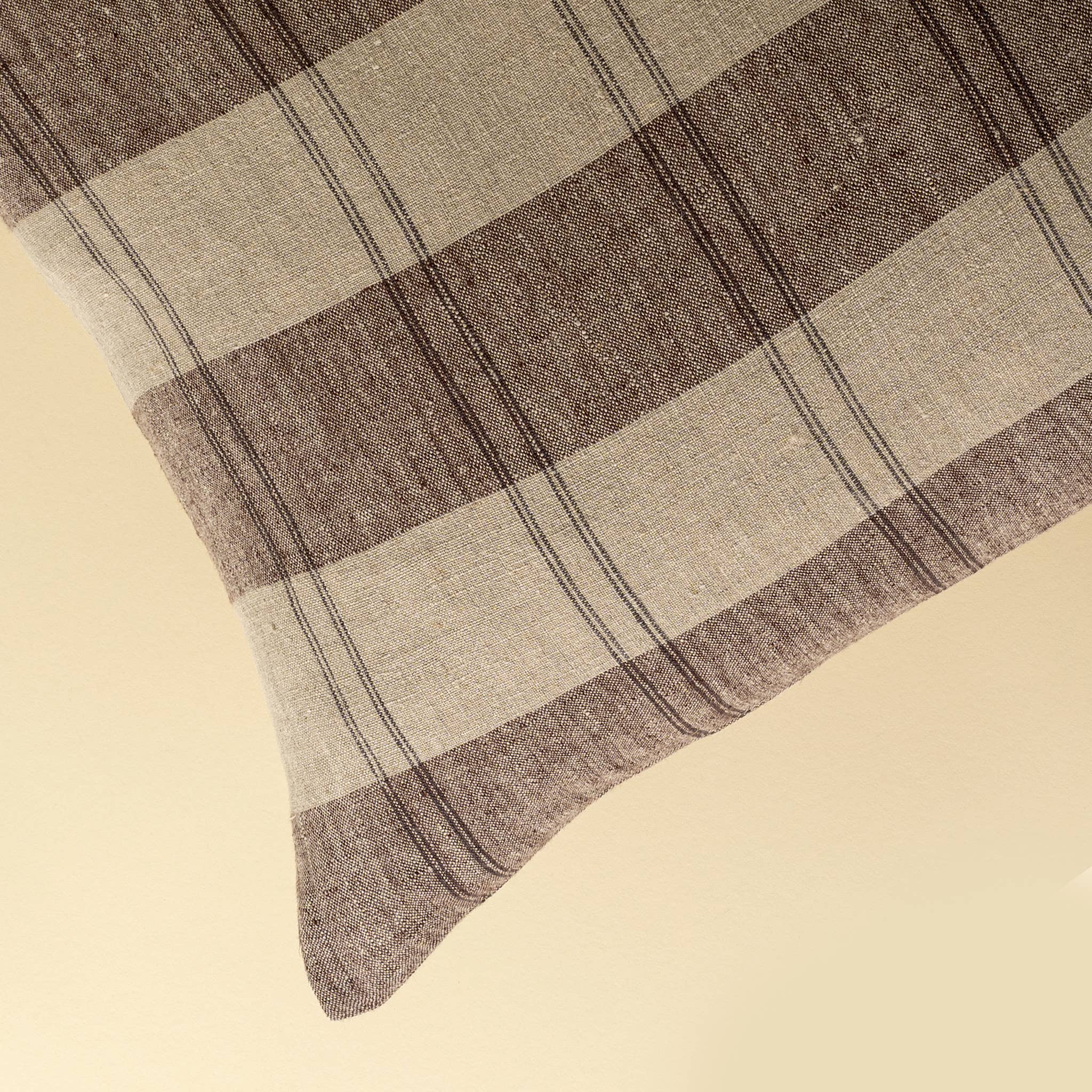20x20 Fieldstone Plaid Linen Pillow