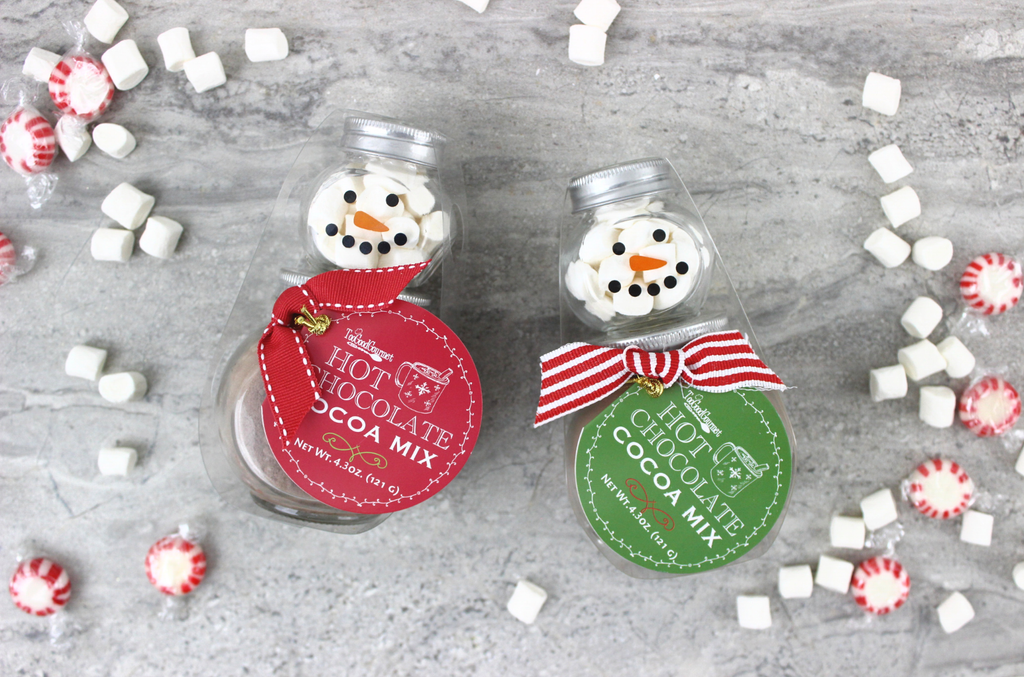 Stack Glass Jar Snowman Cocoa S/2