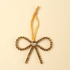 Crystal Bow Holiday Ornament, Bronze