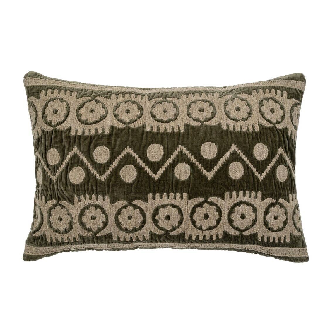 16x24 Velvet Embroidered Pillow