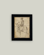 Man Riding a Horse Framed Antique Art
