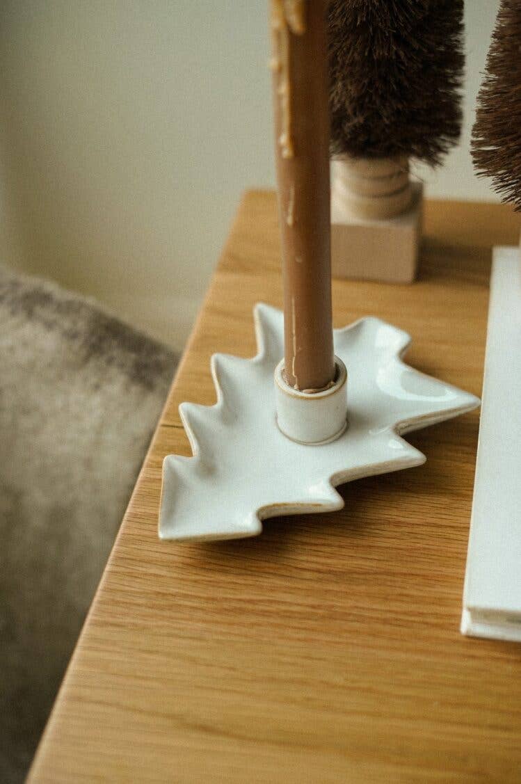 Tree Candle Holder - White