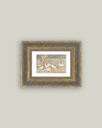 Geese Pond Framed Antique Art
