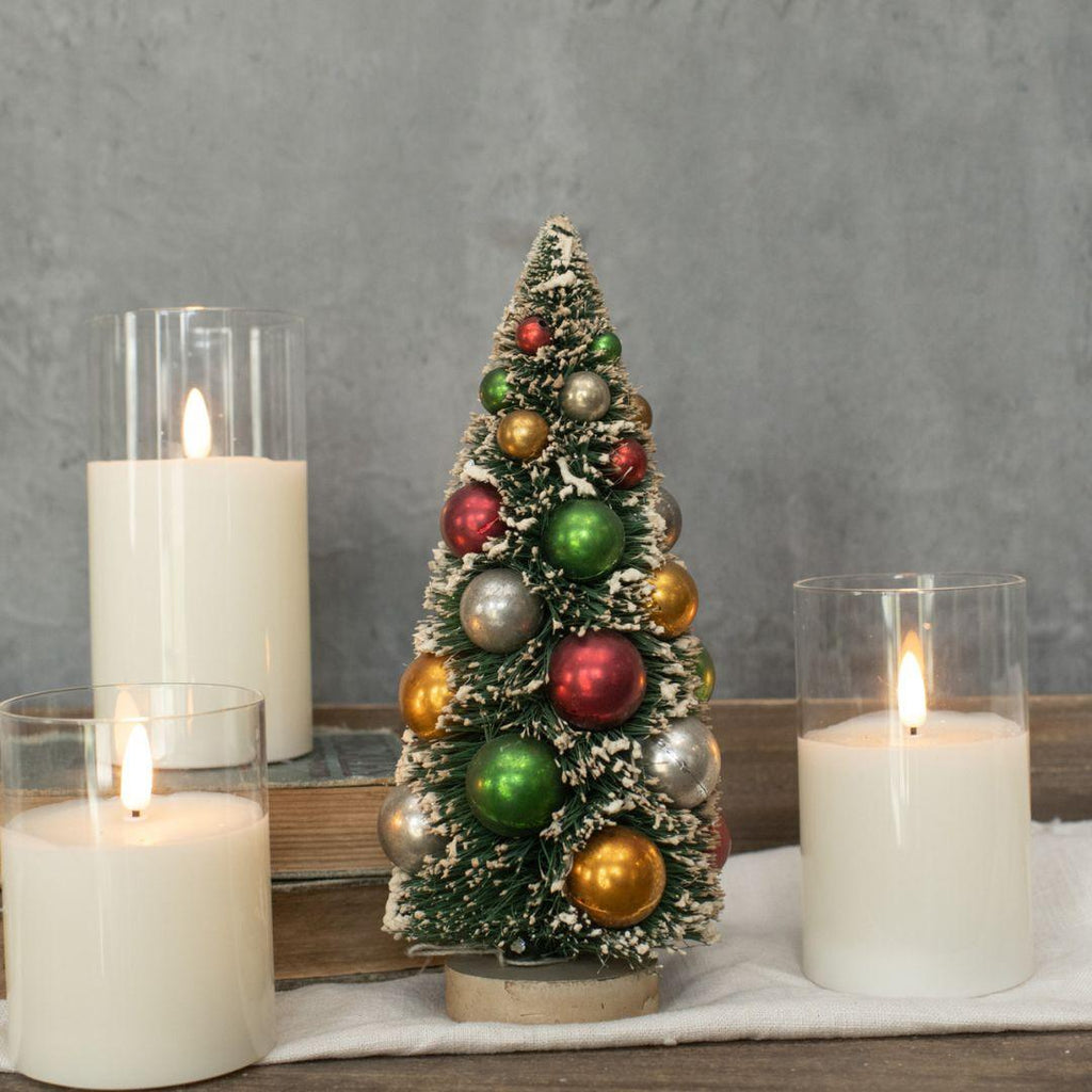 10" Multicolor Bead Bottlebrush Christmas Tree