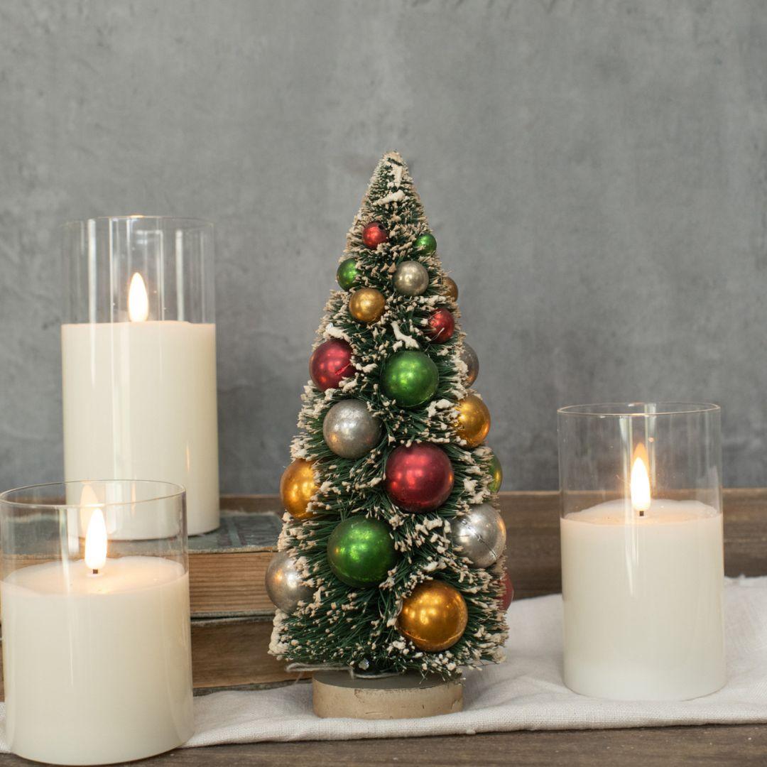 10" Multicolor Bead Bottlebrush Christmas Tree