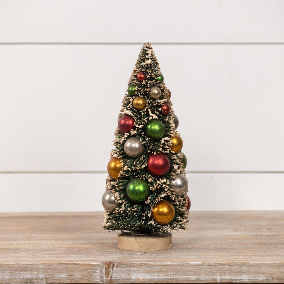 10" Multicolor Bead Bottlebrush Christmas Tree