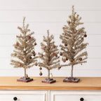 Med Champagne Tinsel Tree W/ Orn.