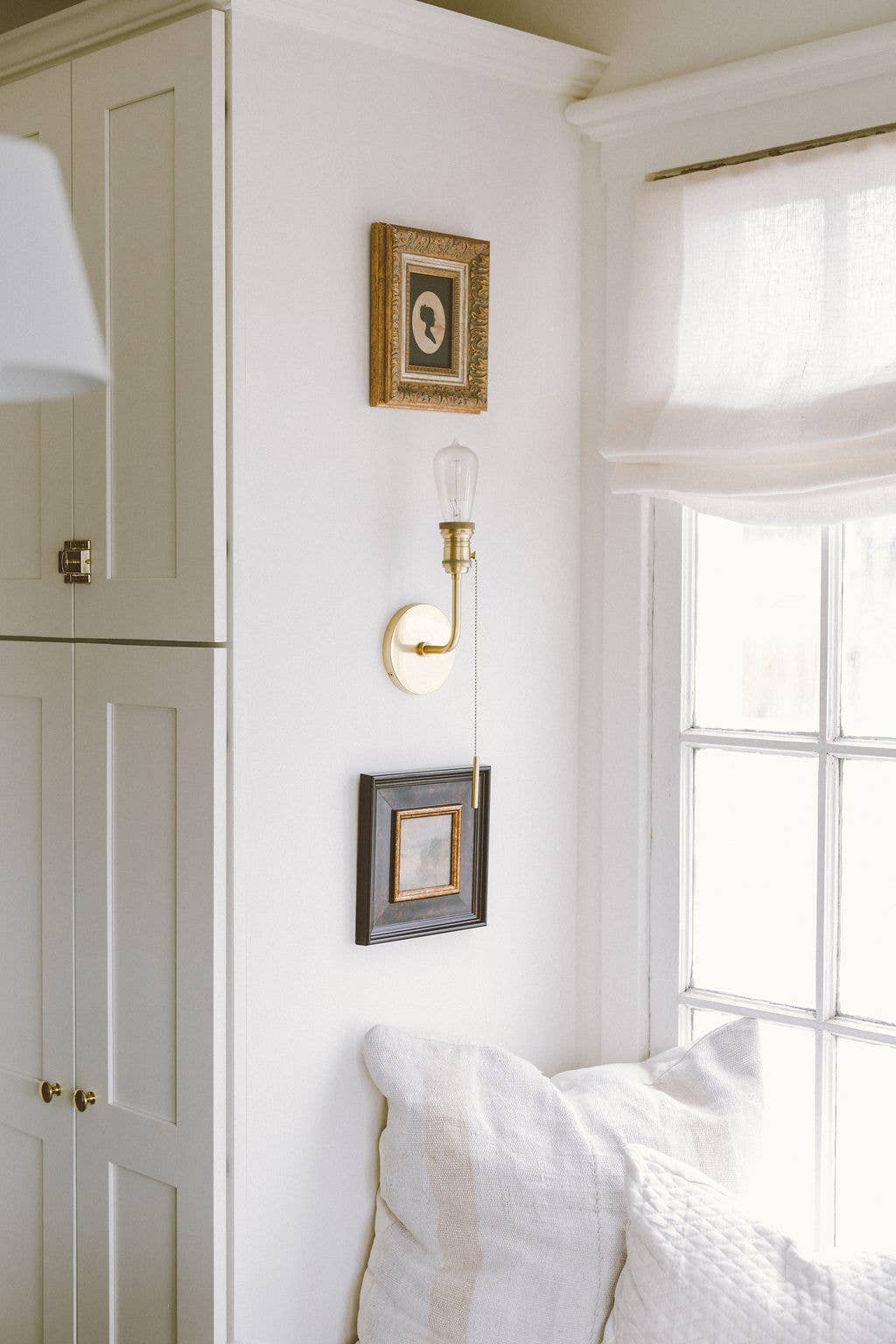 Silhouette of Woman Facing Left Framed Antique Art
