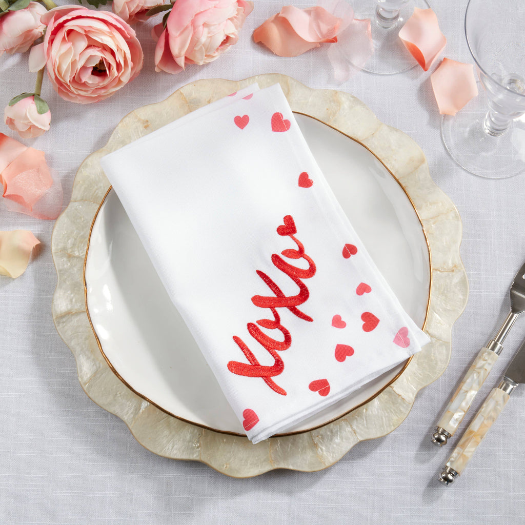 Embroidered XOXO Napkin