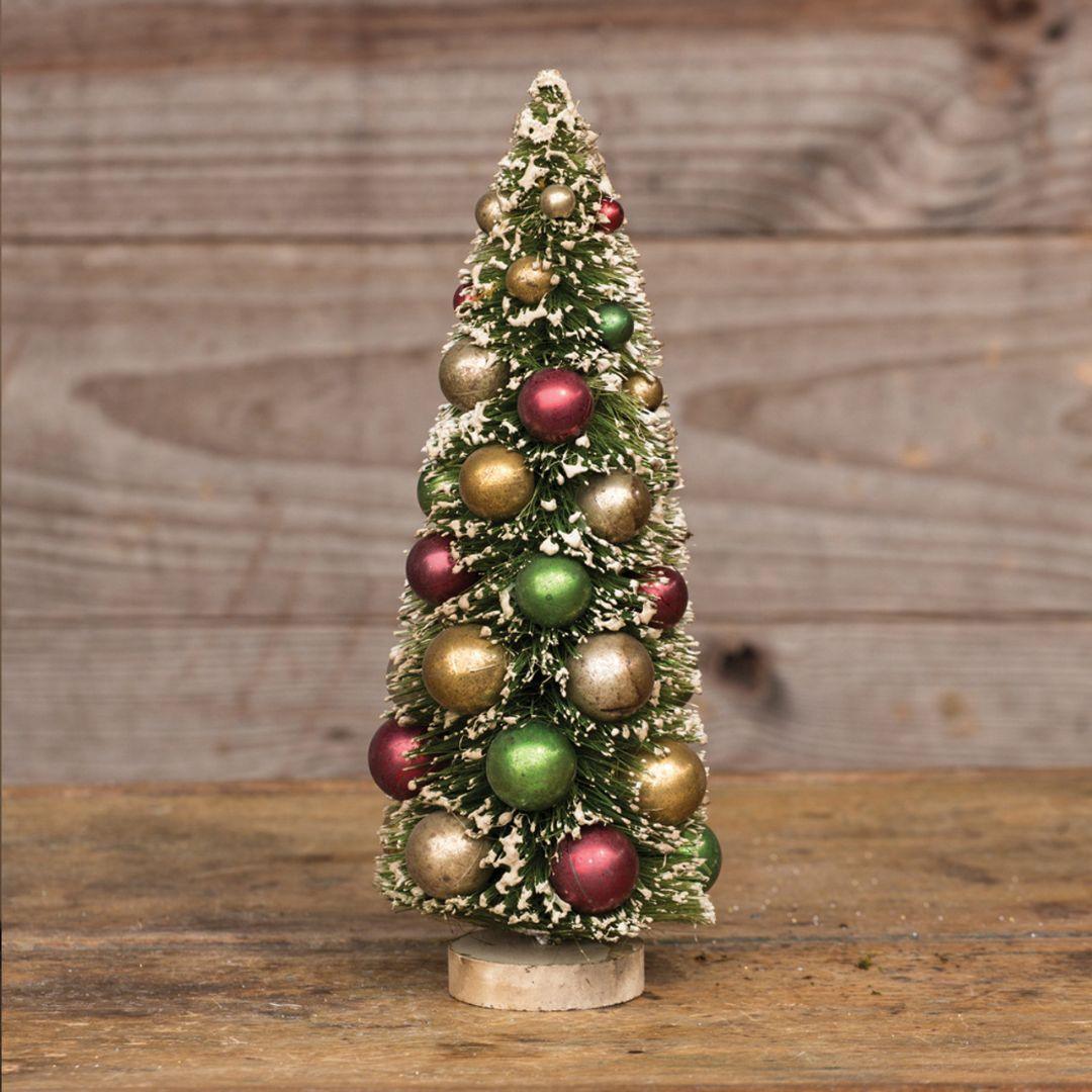 12" Multicolor Bead Bottlebrush Christmas Tree