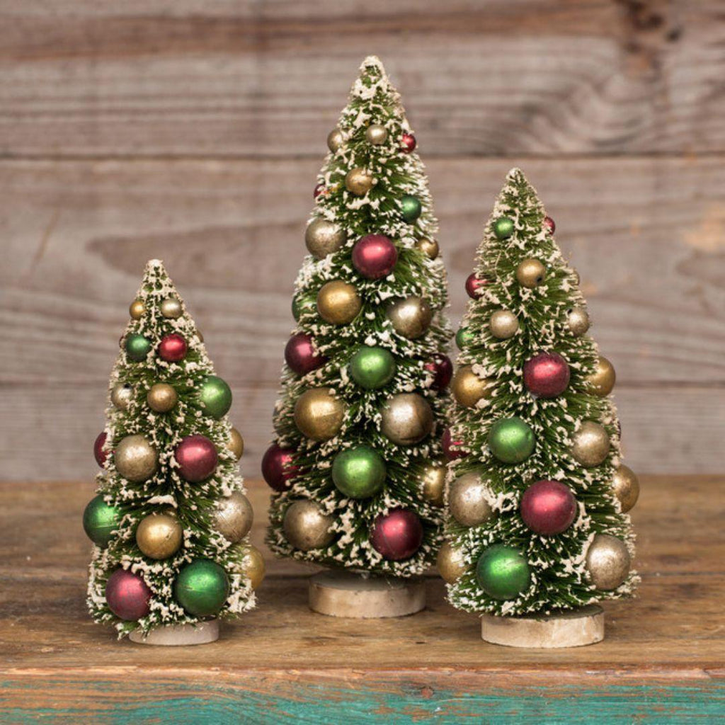 12" Multicolor Bead Bottlebrush Christmas Tree