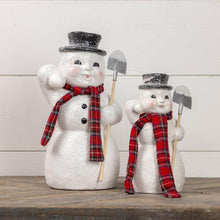 12.75" Vintage Snowman with Shovel