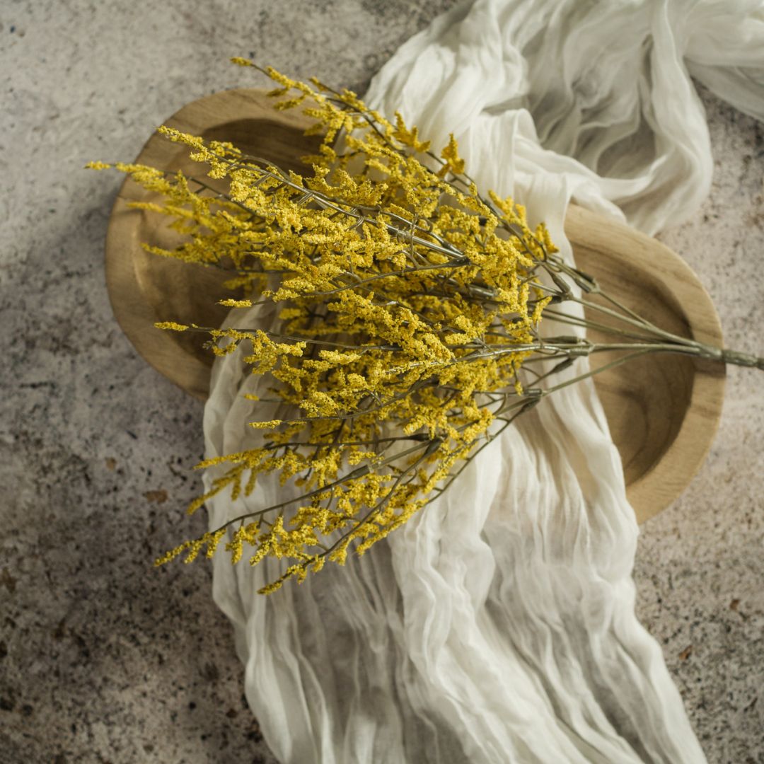 14.5" Yellow Dance Plant Bush Decor