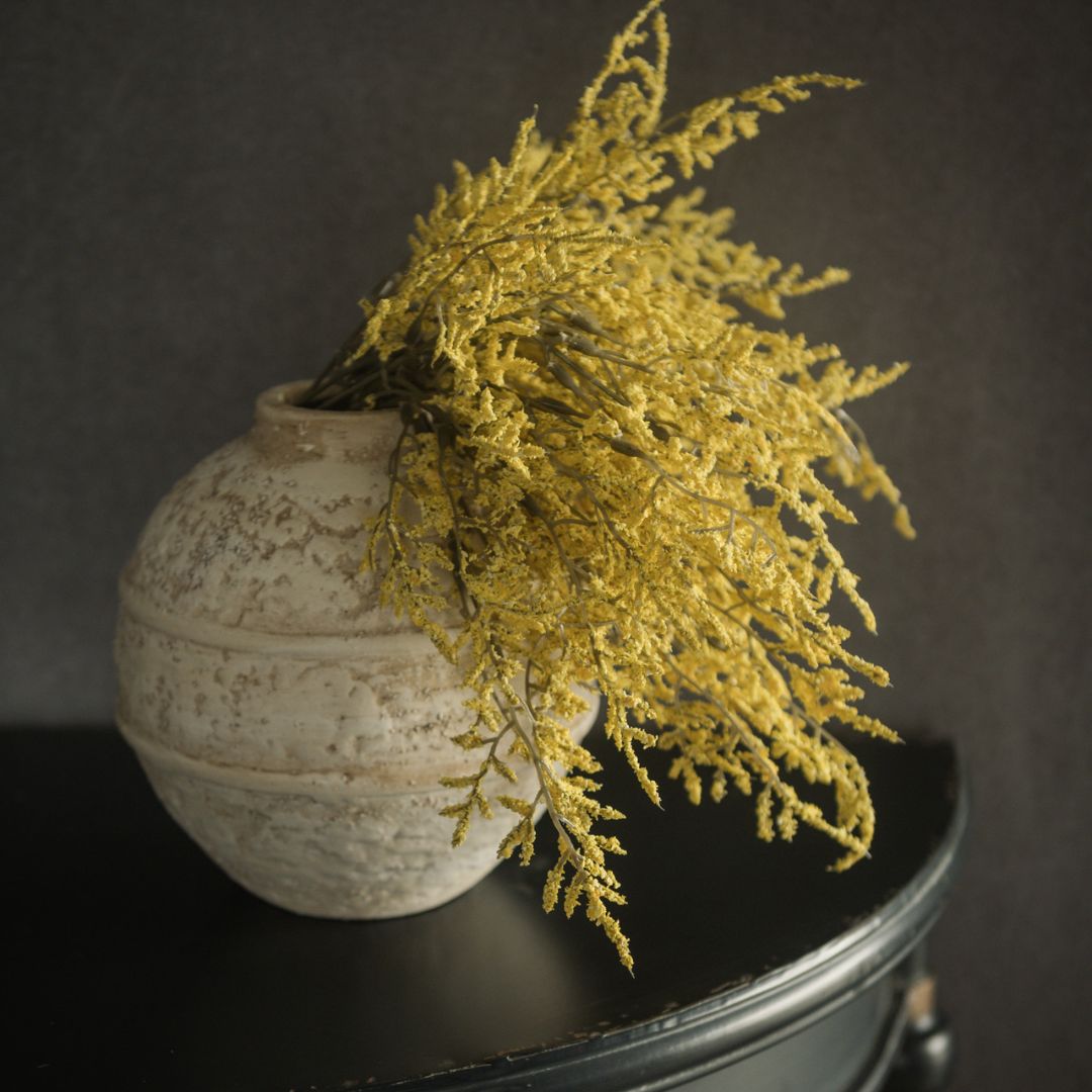 14.5" Yellow Dance Plant Bush Decor