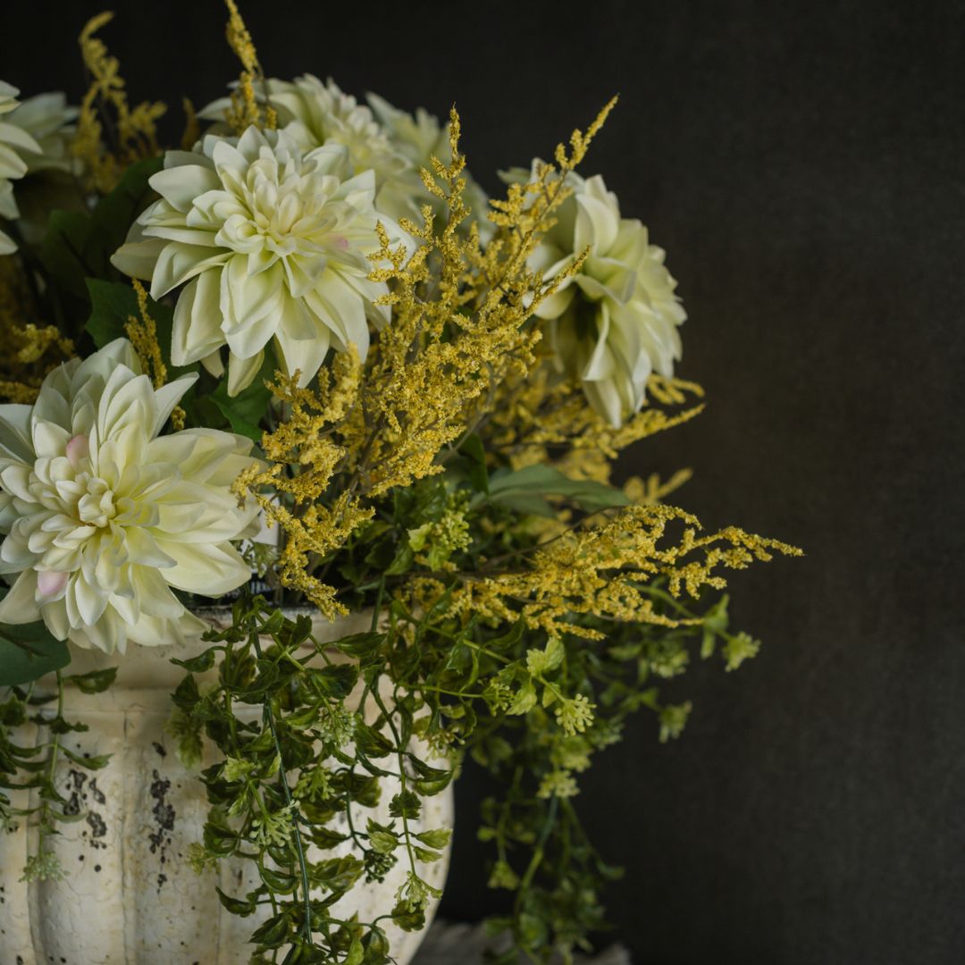 14.5" Yellow Dance Plant Bush Decor