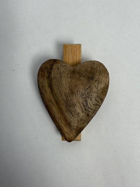 Wooden Heart Clips
