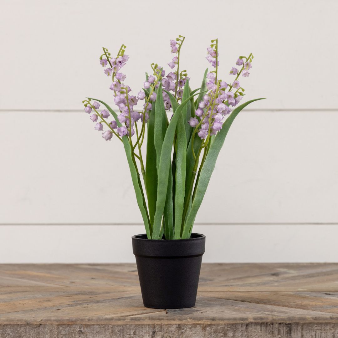 14" Potted Purple Bellflower Decor