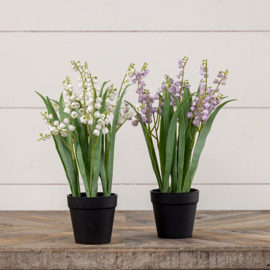 14" Potted Purple Bellflower Decor