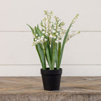 14" Potted White Bellflower Decor