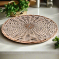 14" Handwoven Rattan Table Trivet