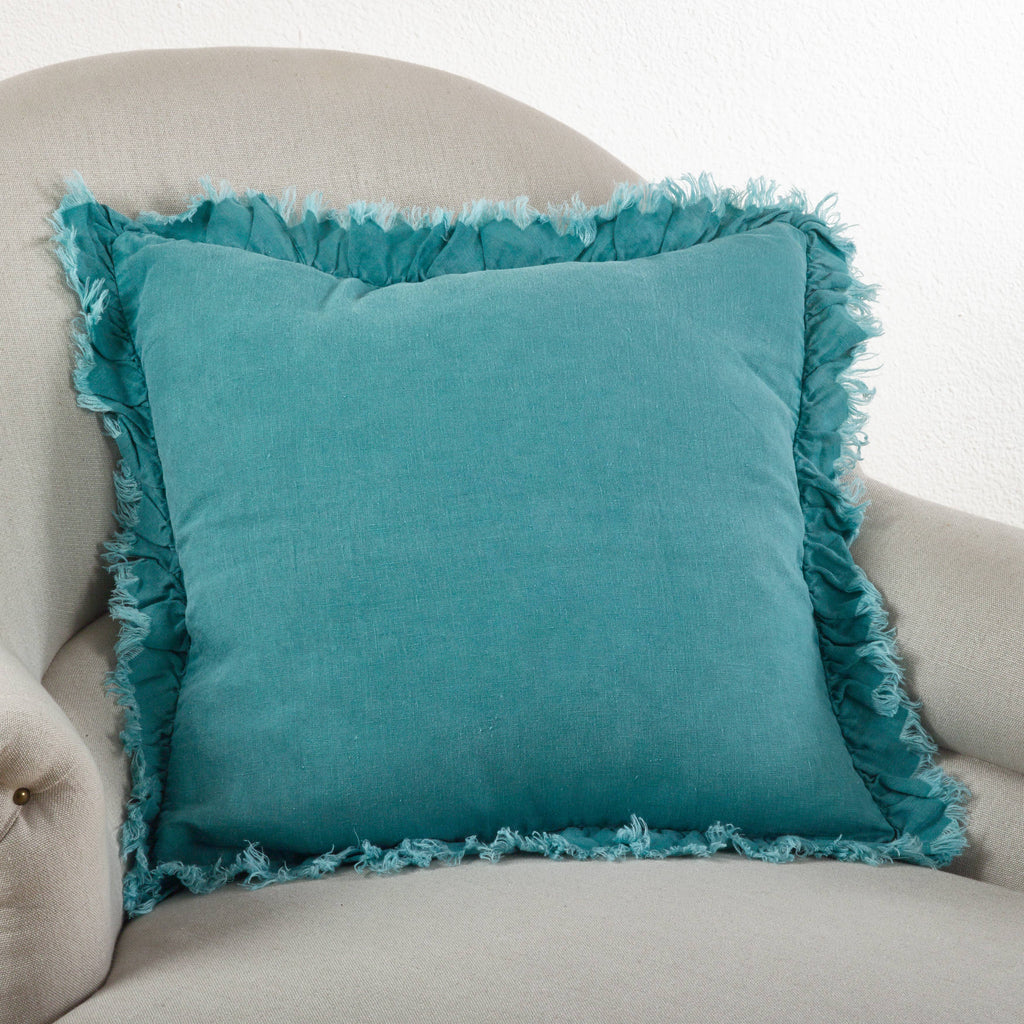 Ruffled Design Pillow - Down Filled